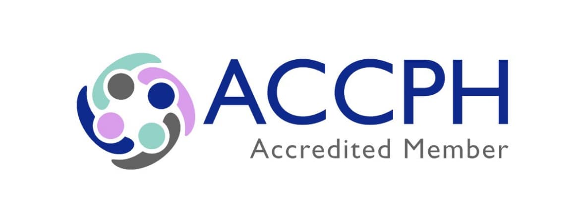 The logo for ACCPH to show Lauren is an accredited member
